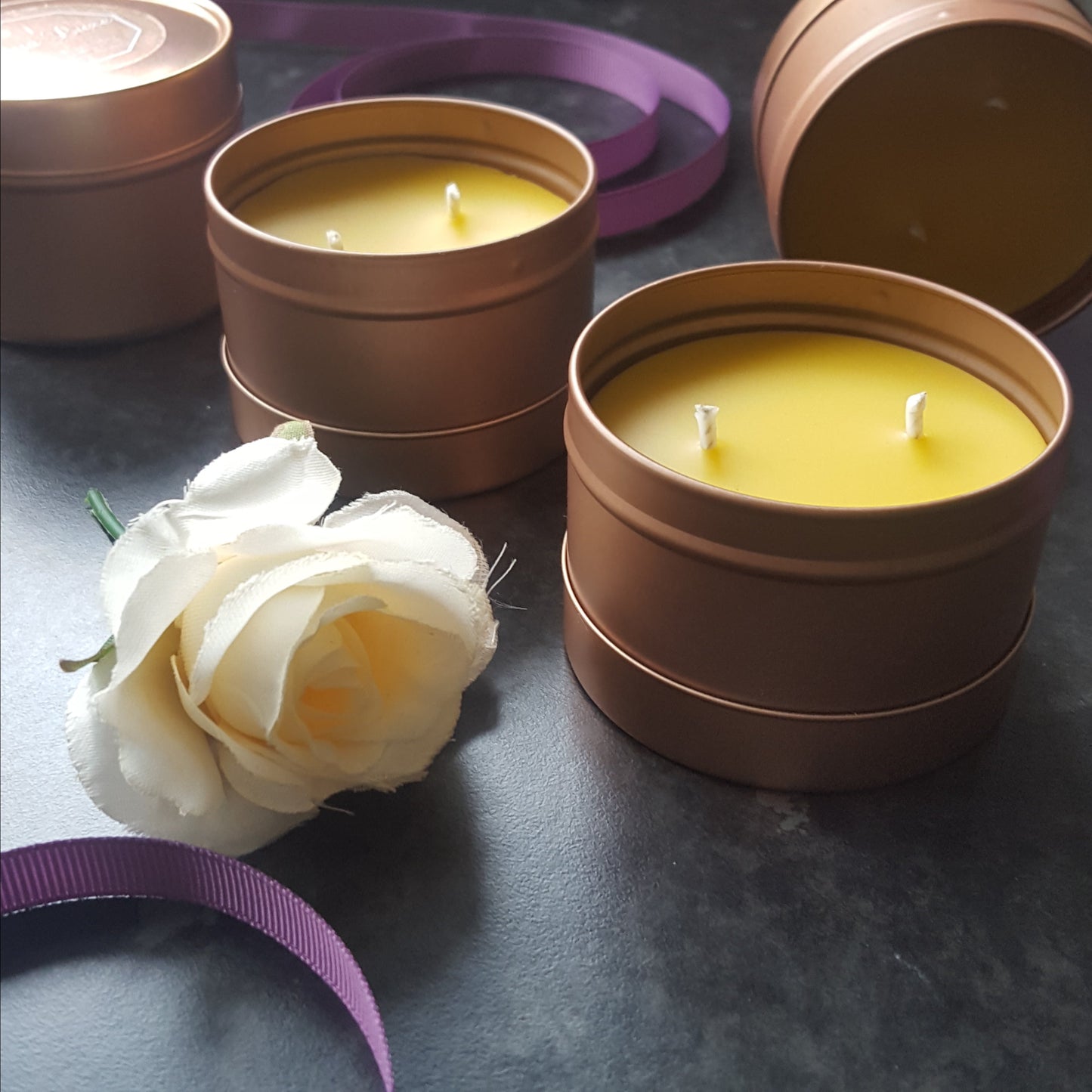 Luxury Rose Gold Beeswax Tin Candle | 3.2oz | 15hr+