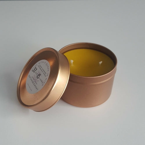 Luxury Rose Gold Beeswax Tin Candle | 3.2oz | 15hr+