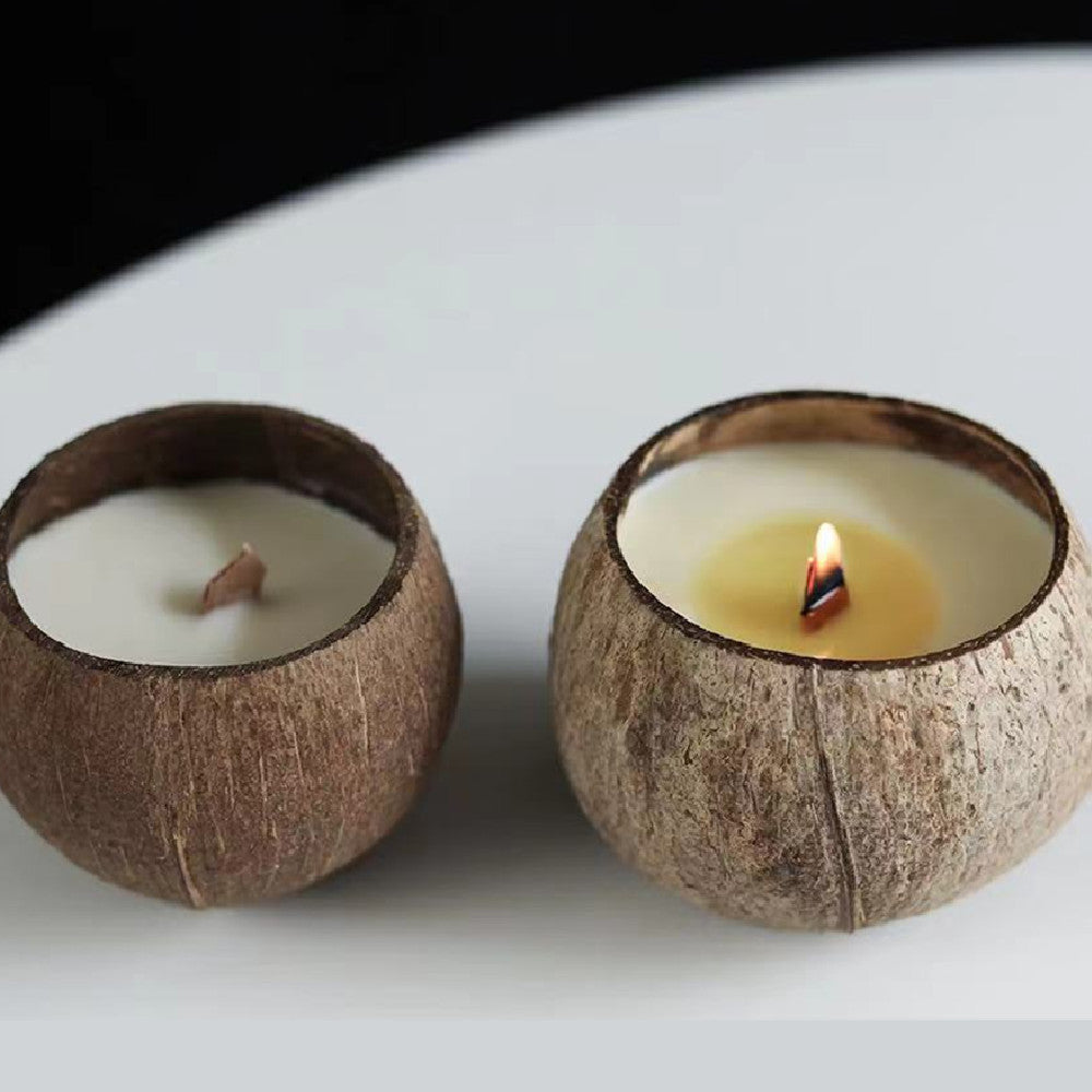 Coconut Shell Aromatherapy Candle Container Indoor Long-lasting Home Sleep