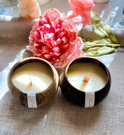 Coconut Wax Candle in Coconut Shell