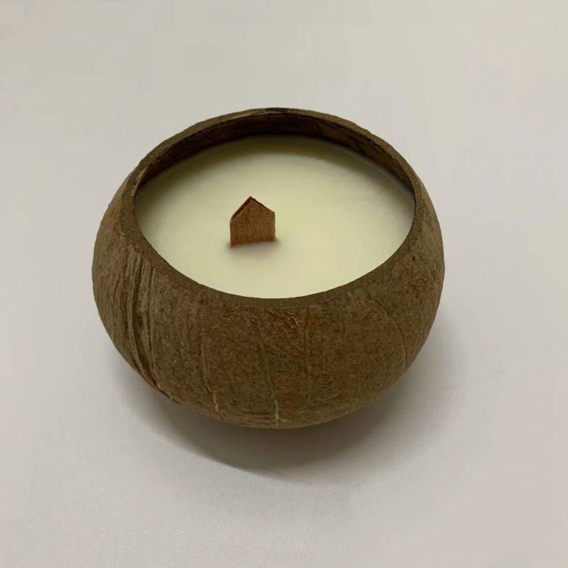 Coconut Shell Aromatherapy Candle Container Indoor Long-lasting Home Sleep