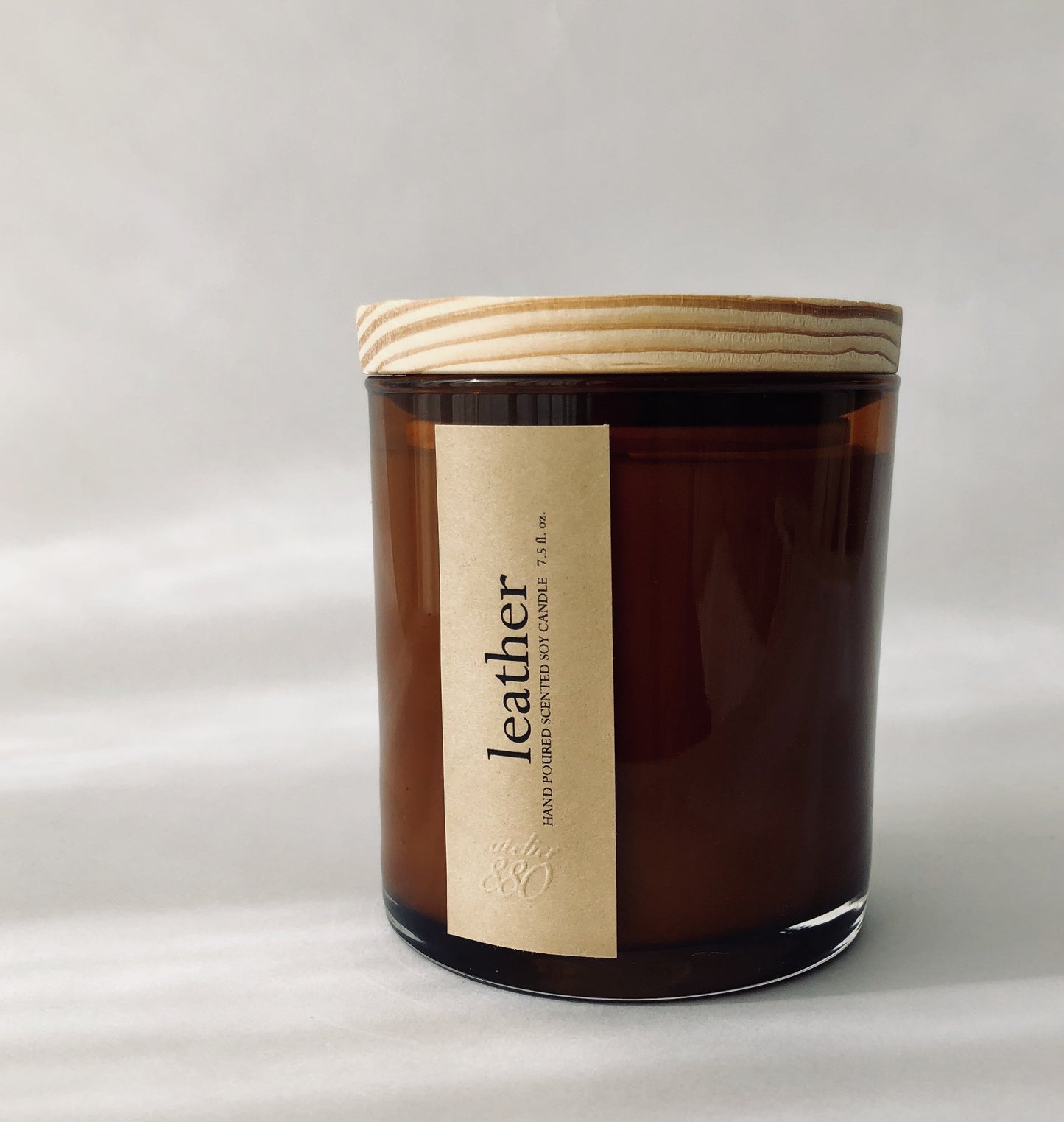 leather scented candle