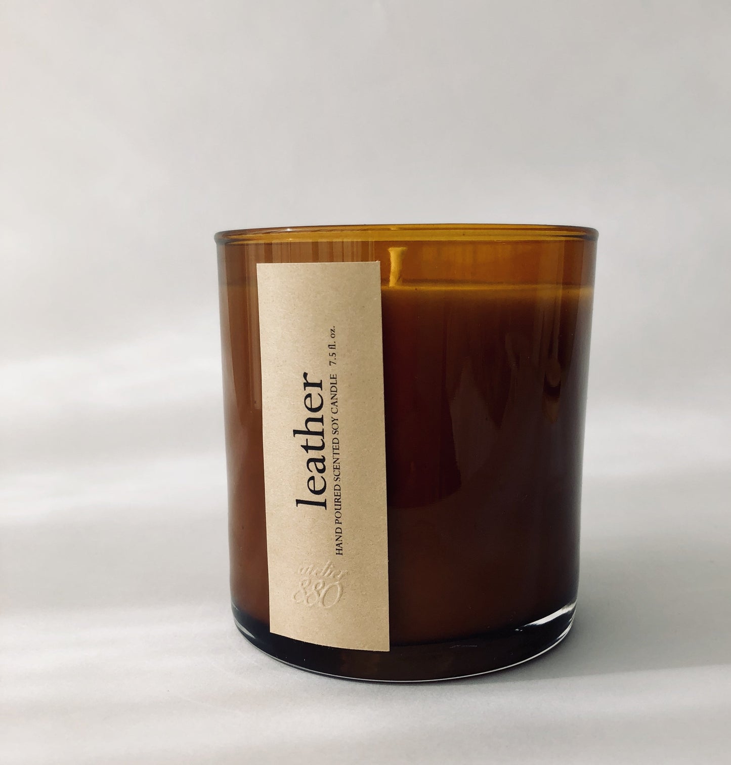 leather scented candle